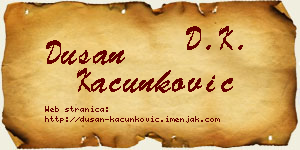 Dušan Kačunković vizit kartica